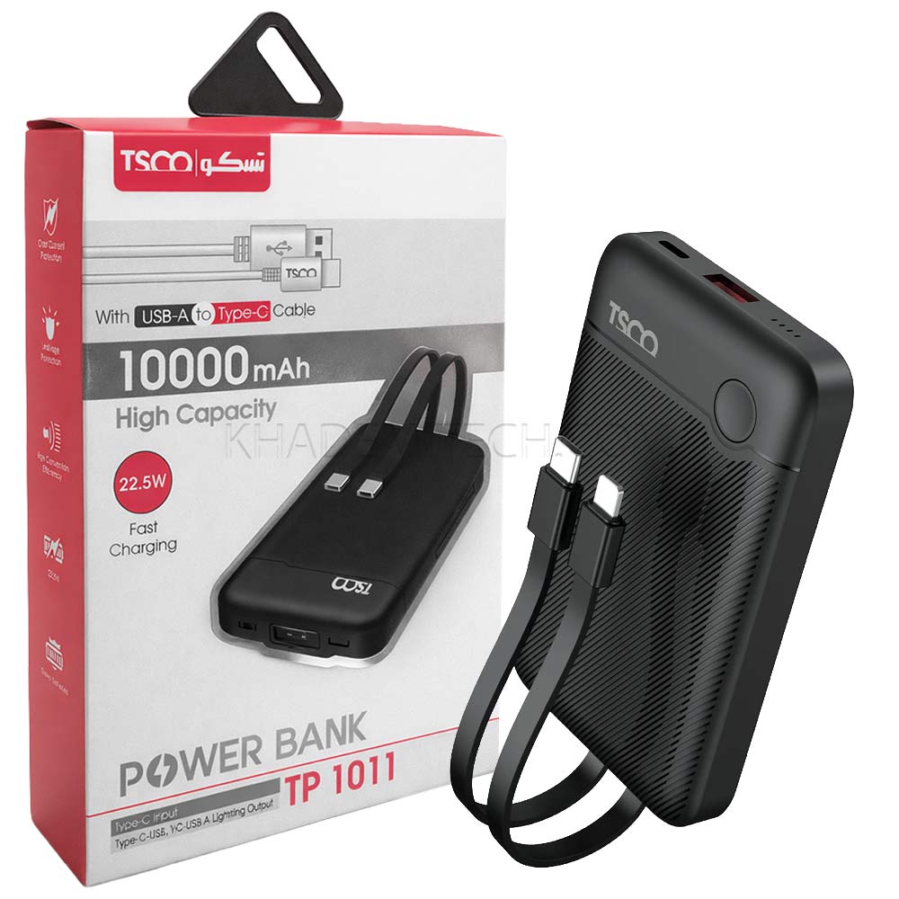 پاوربانک تسکو مدل TSCO TP1011 10000mAh 22.5W مشکی