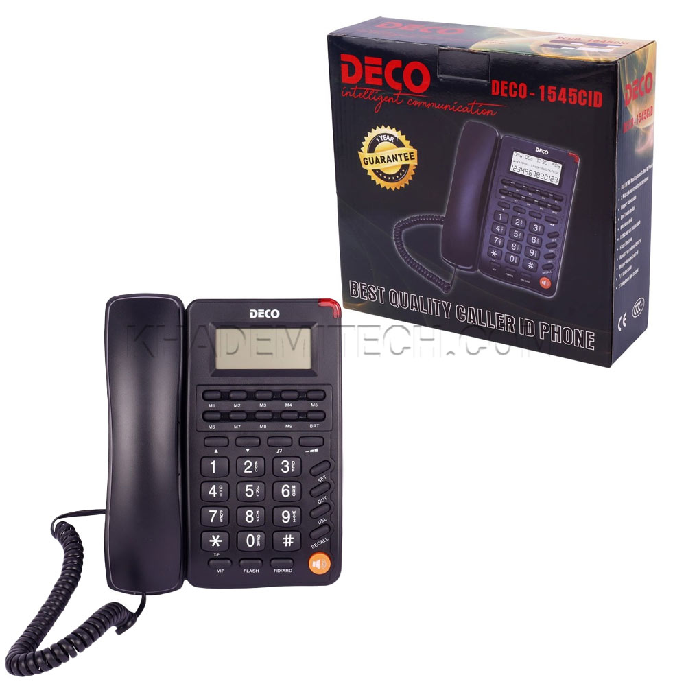 تلفن رومیزی دکو مدل DECO 1545CID مشکی