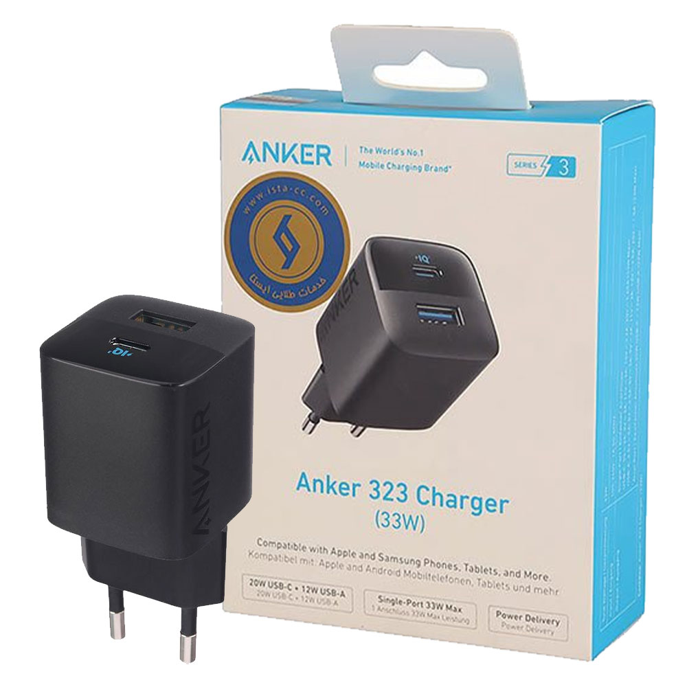 شارژر انکر مدل ANKER A2331G11 PD 33W مشکی گارانتی اصلی