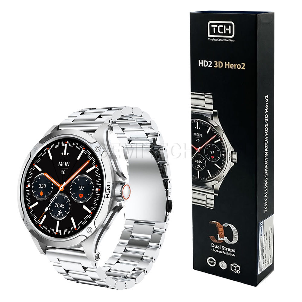 ساعت هوشمند تی سی اچ مدل TCH HD2 3D HERO 50MM نقره ای