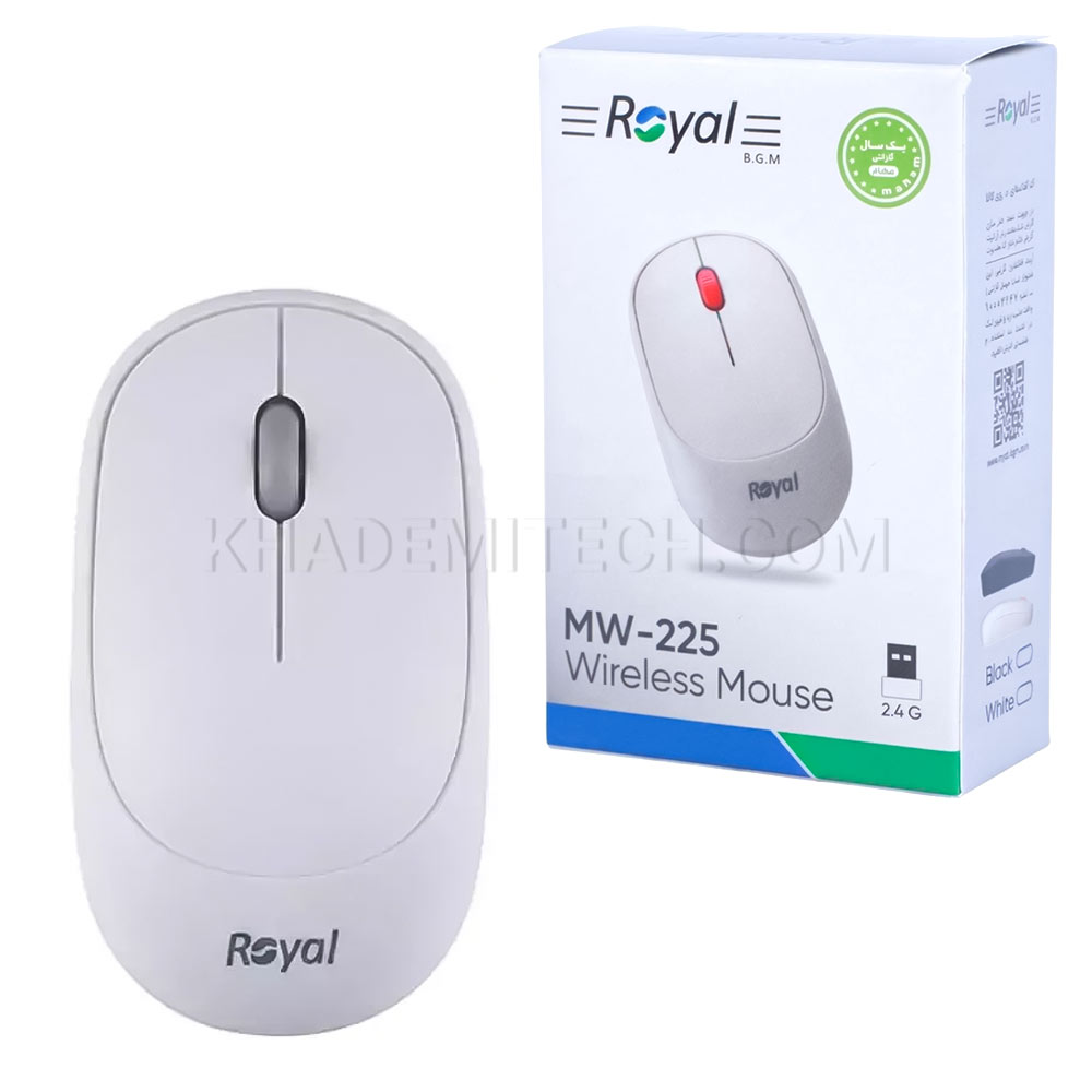 ماوس بی سیم رویال مدل ROYAL MW-225 سفید