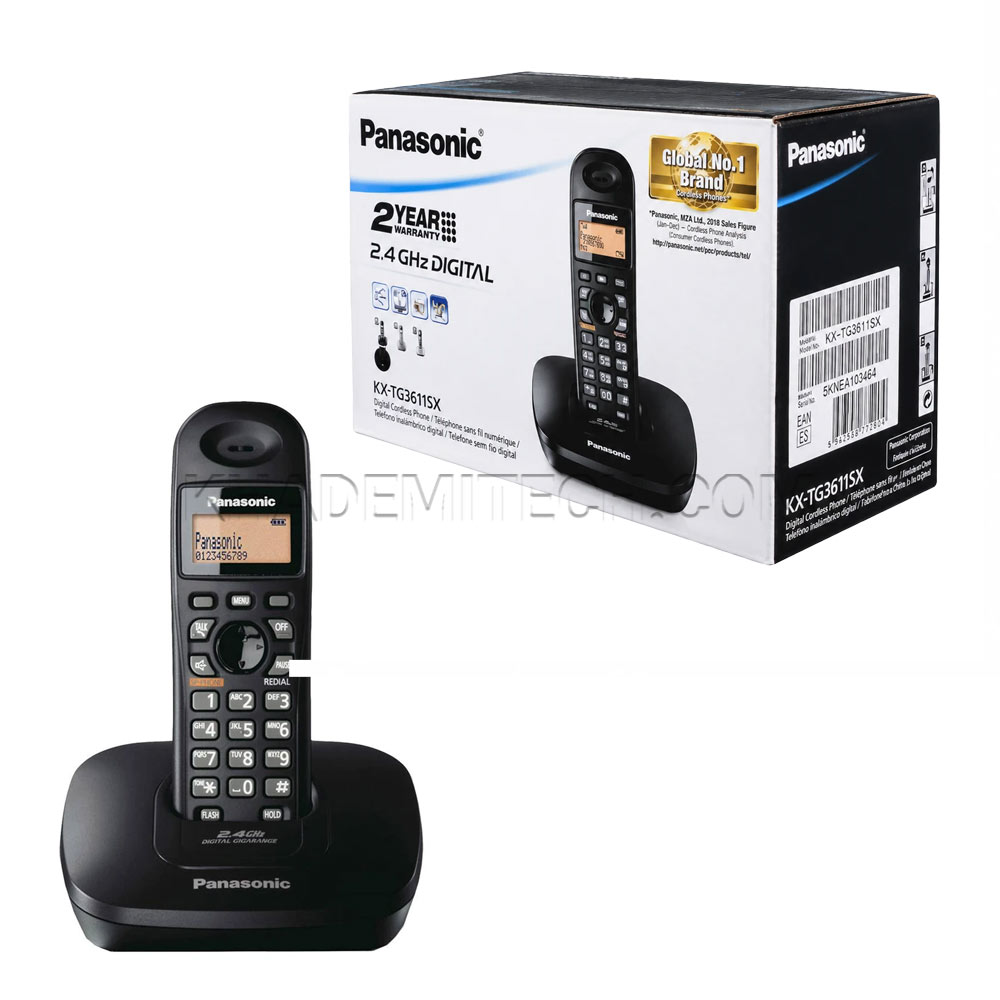 تلفن بی سیم پاناسونیک مدل PANASONIC KX-TG3611SX مشکی