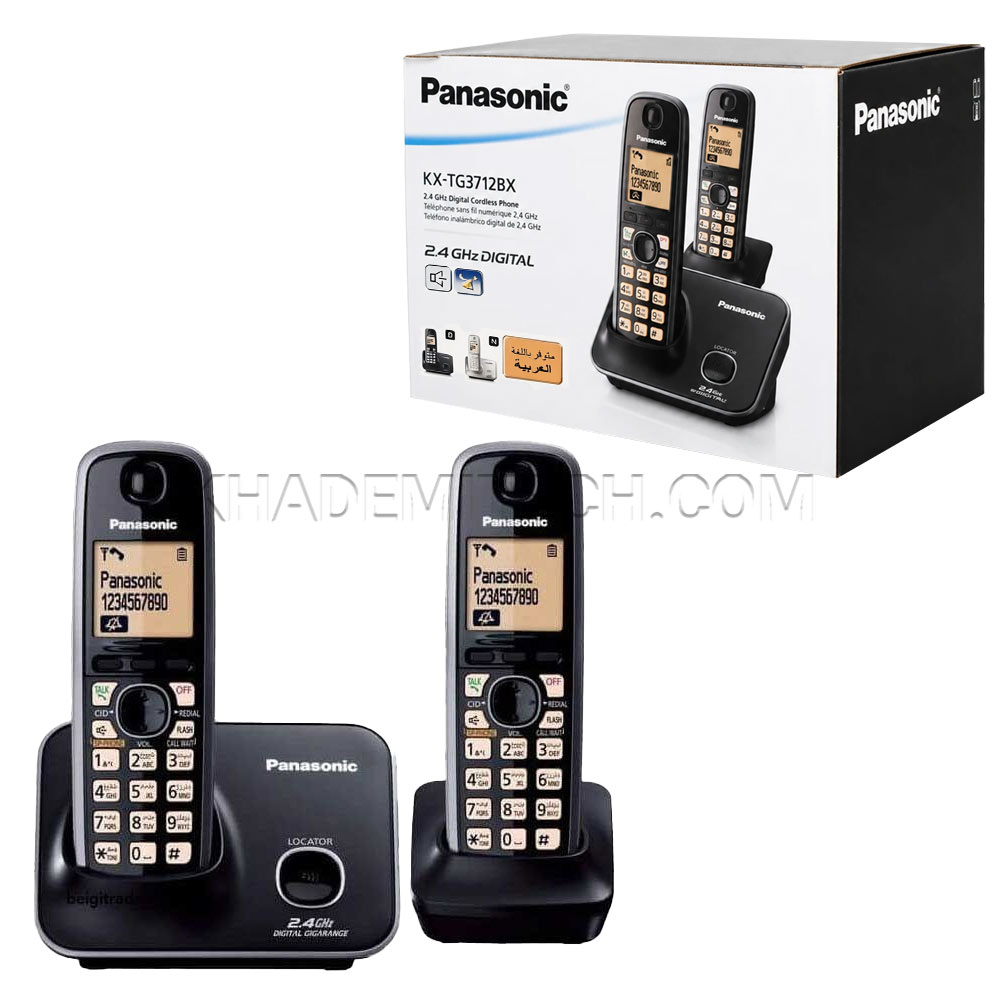 تلفن بی سیم پاناسونیک مدل PANASONIC KX-TG3712 مشکی