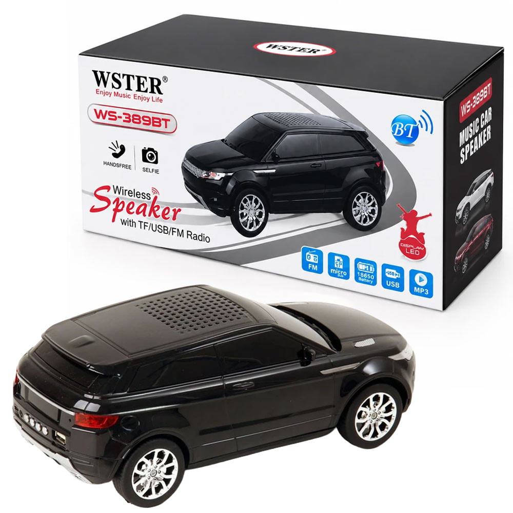 اسپیکر بلوتوثی پرتابل وستر مدل WSTER WS-389BT فانتزی طرح ماشین مشکی