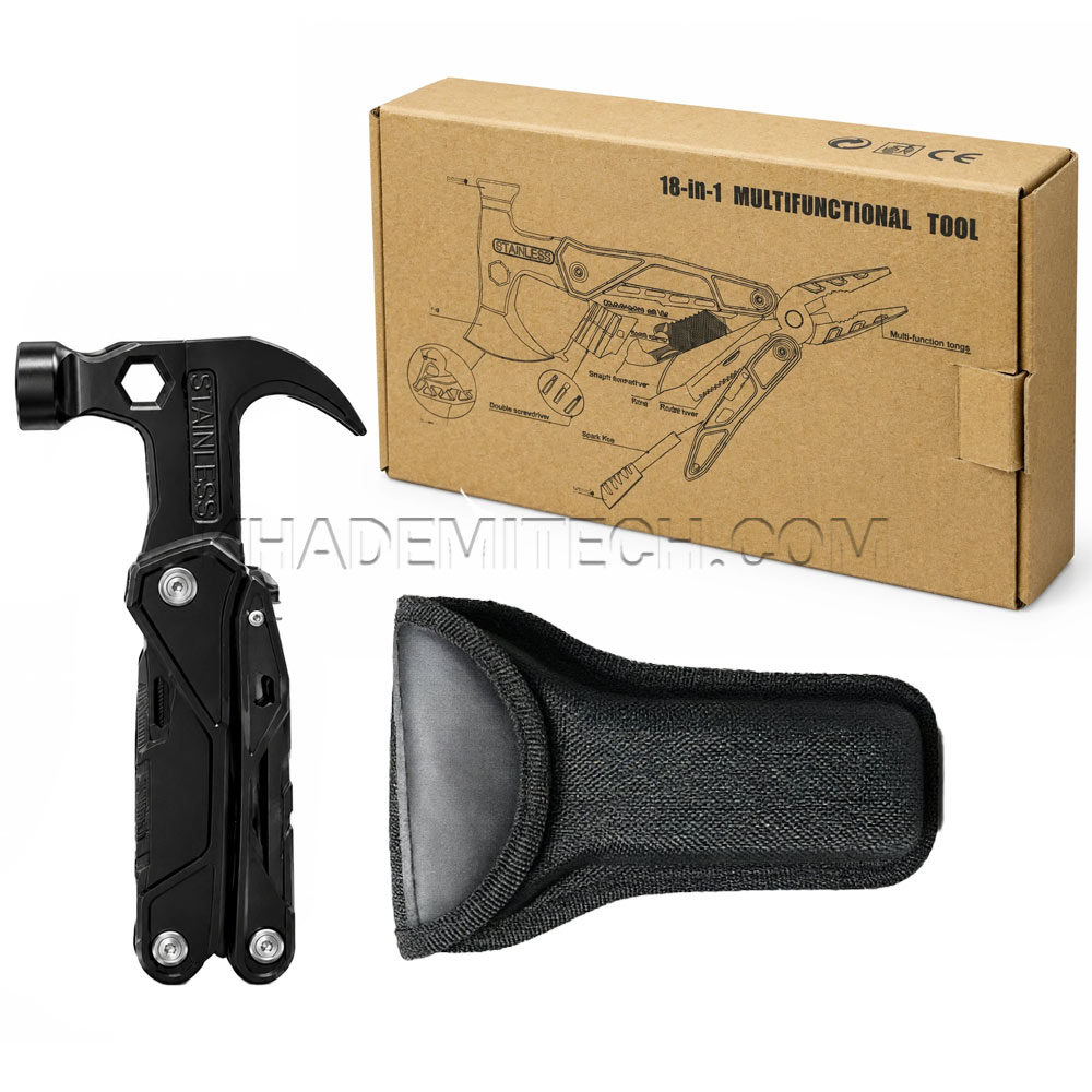چکش ۱۸ کاره کمپینگ مدل Multifunctional Tool به همراه کیف
