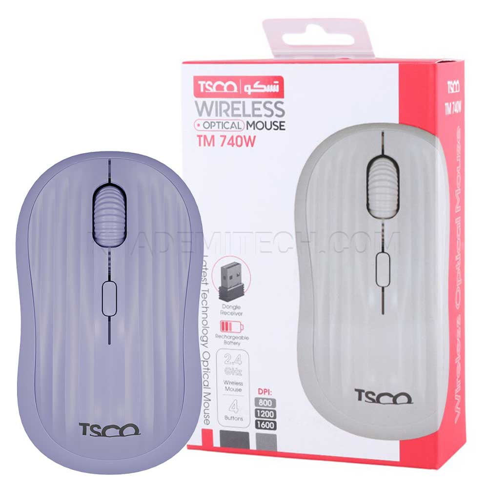 ماوس بی سیم تسکو مدل TSCO TM740W بنفش