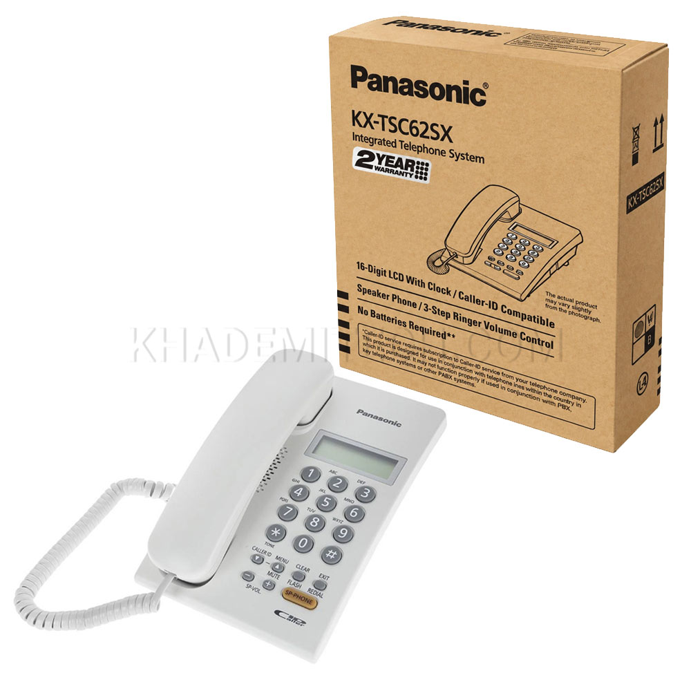 تلفن رومیزی پاناسونیک مدل PANASONIC KX-TSC62SX سفید