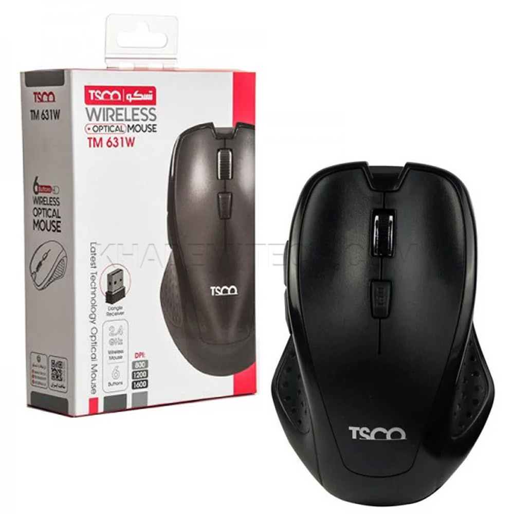 ماوس بی سیم تسکو مدل TSCO TM 631W مشکی