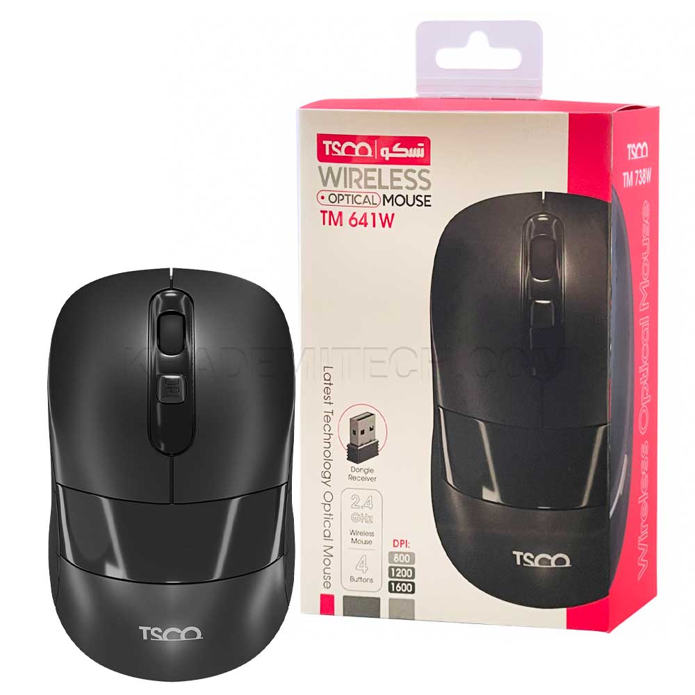 ماوس بی سیم تسکو مدل TSCO TM 641W مشکی