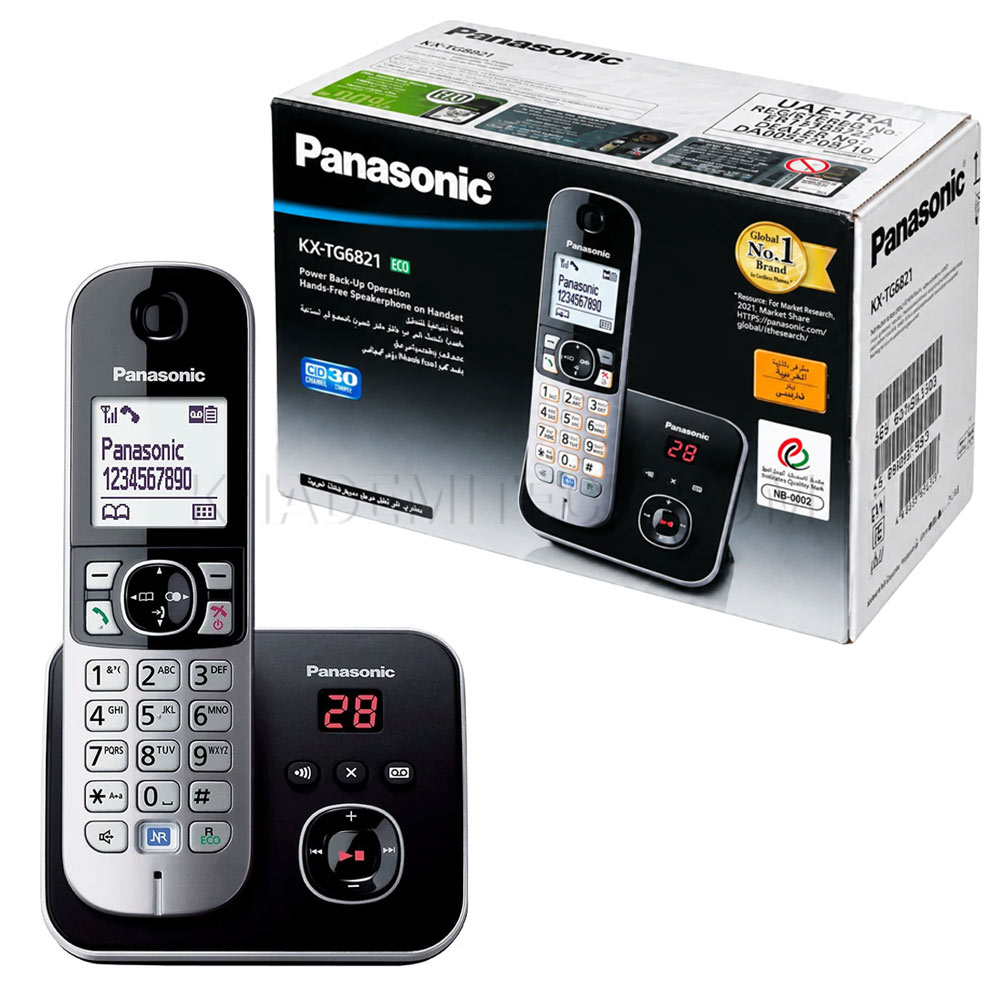 تلفن بی سیم پاناسونیک مدل PANASONIC KX-TG6821 مشکی