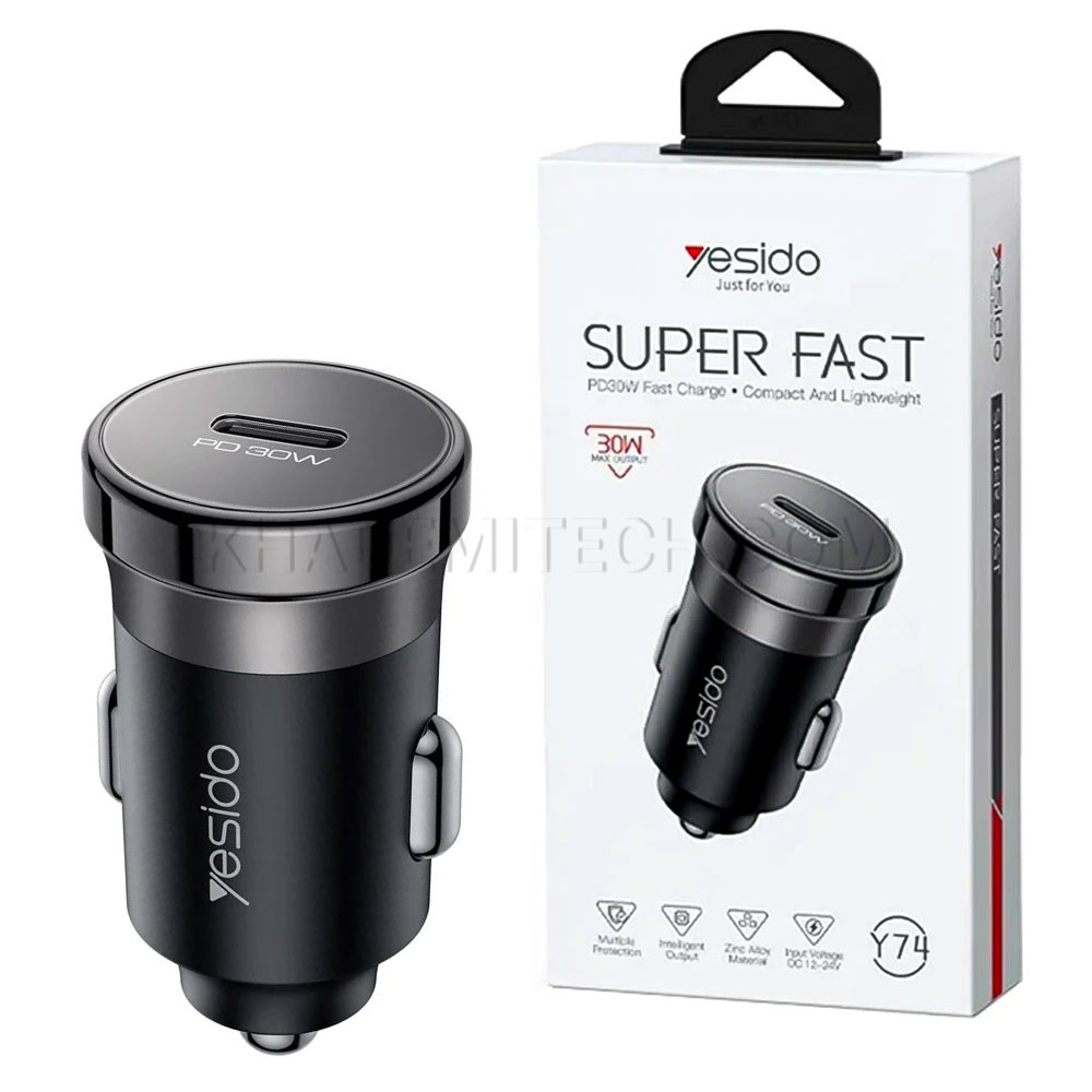 شارژر فندکی یسیدو مدل YESIDO Y74 PD 30W