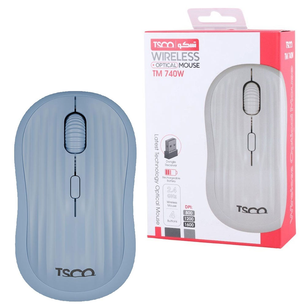 ماوس بی سیم تسکو مدل TSCO TM 740W آبی