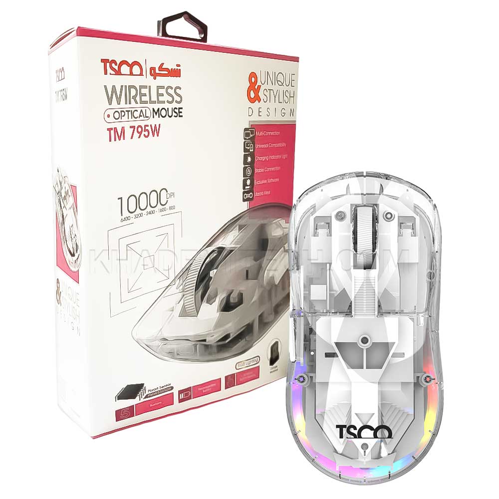 ماوس بی سیم تسکو مدل TSCO TM 795W شفاف