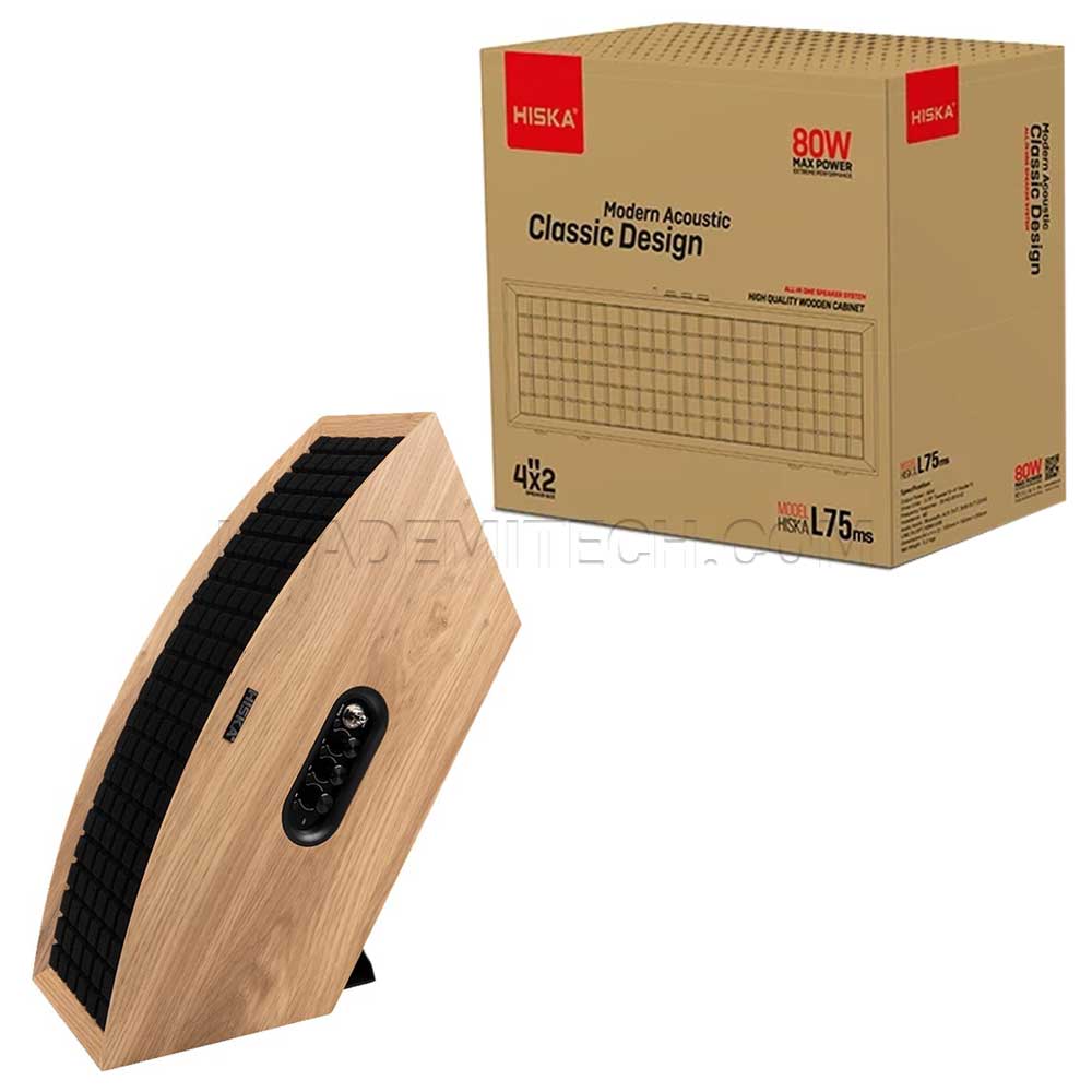 اسپیکر بلوتوثی هیسکا مدل HISKA L75MS طرح چوب