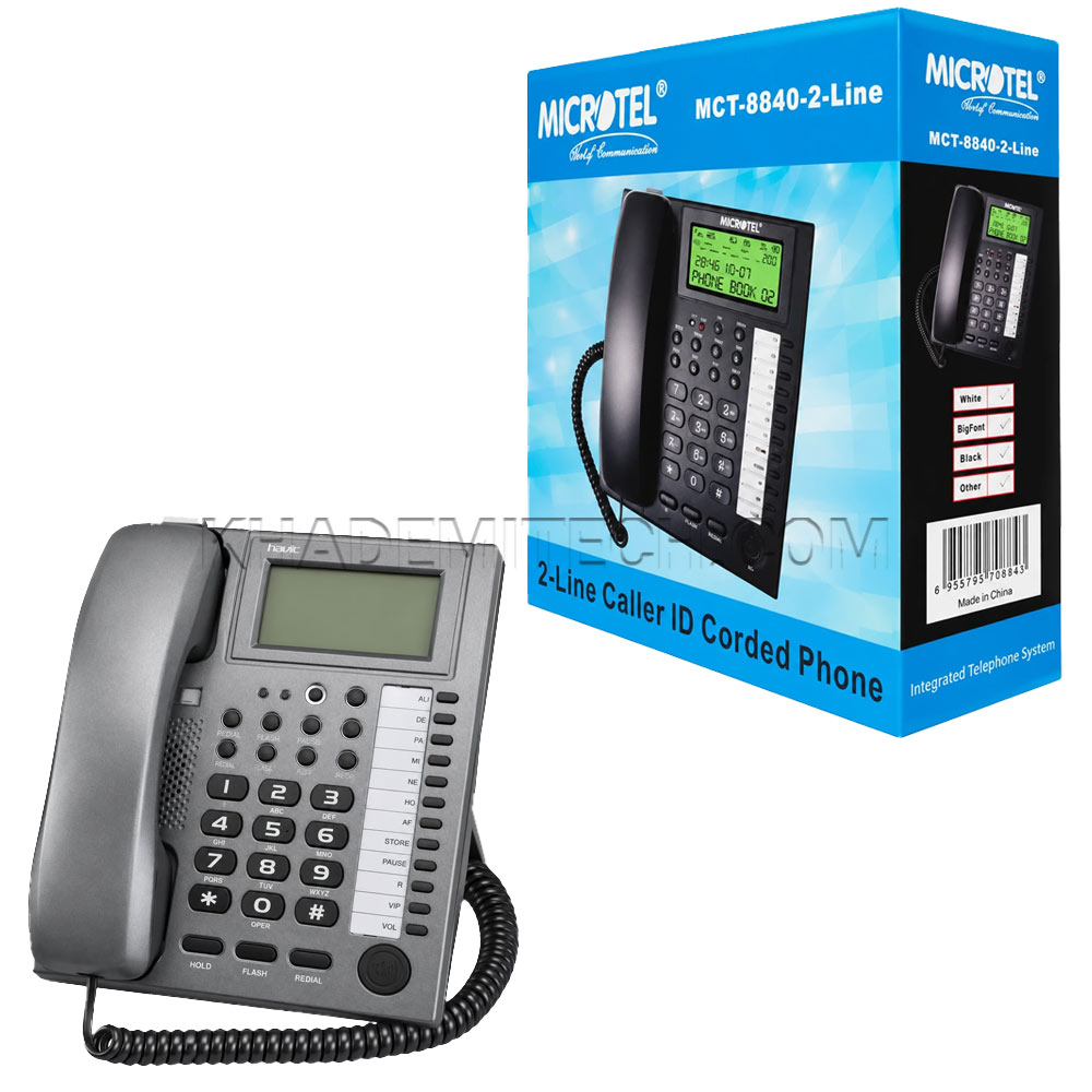 تلفن رومیزی میکروتل مدل MICROTELL MCT8840 طوسی