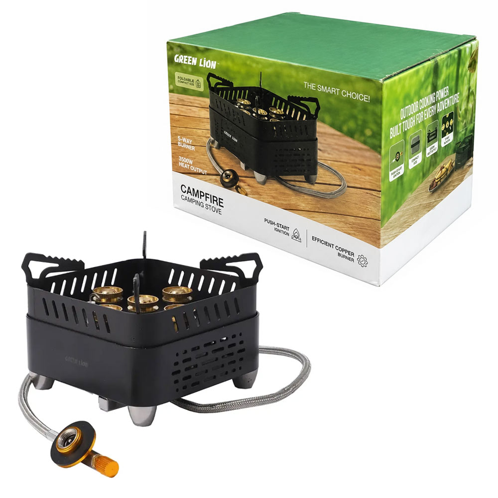 اجاق گاز کمپینگ پرتابل گرین لاین مدل GREEN LION GNCPFRSTVBK CAMPFIRE