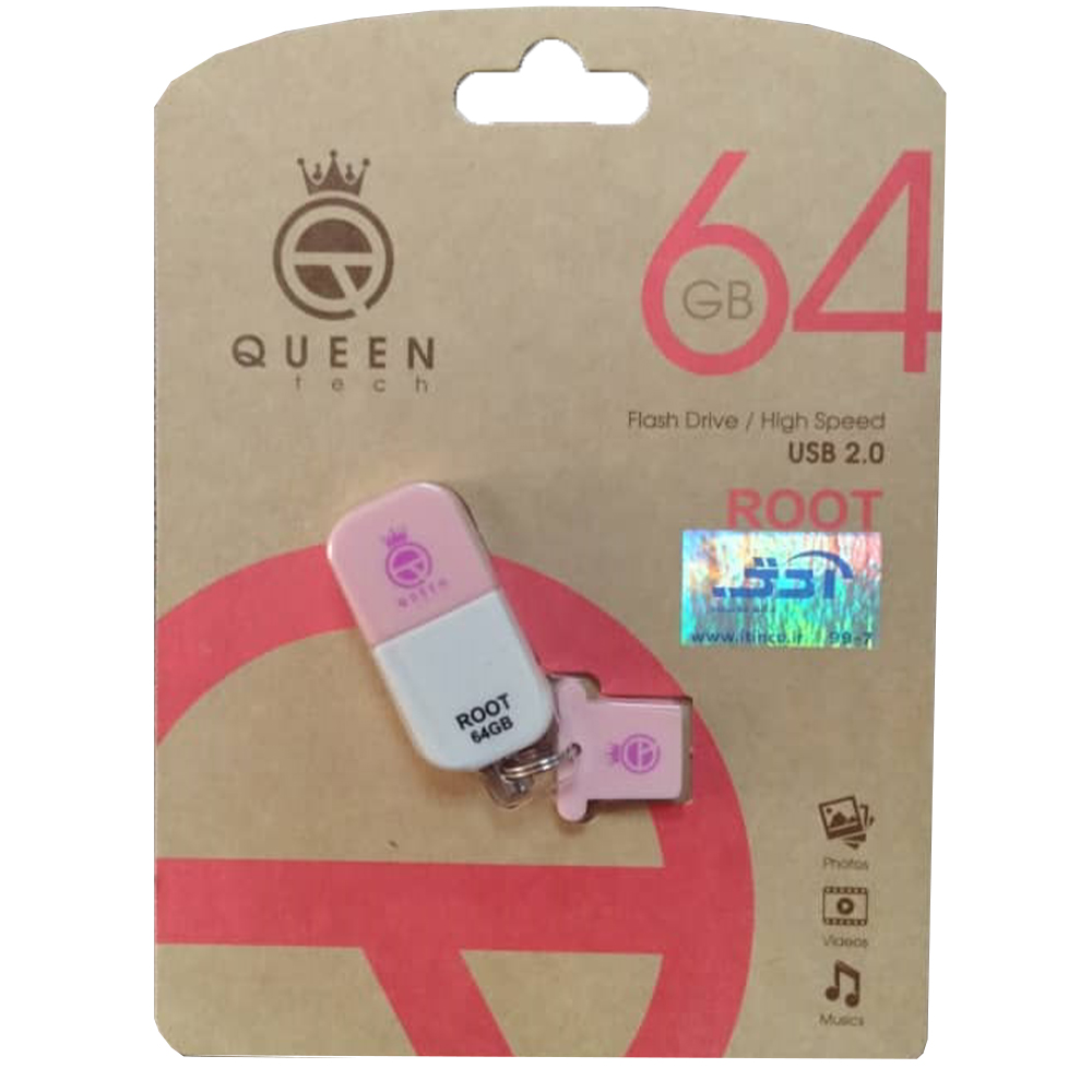 فلش QUEENTECH ROOT 64G گارانتی مادام العمر