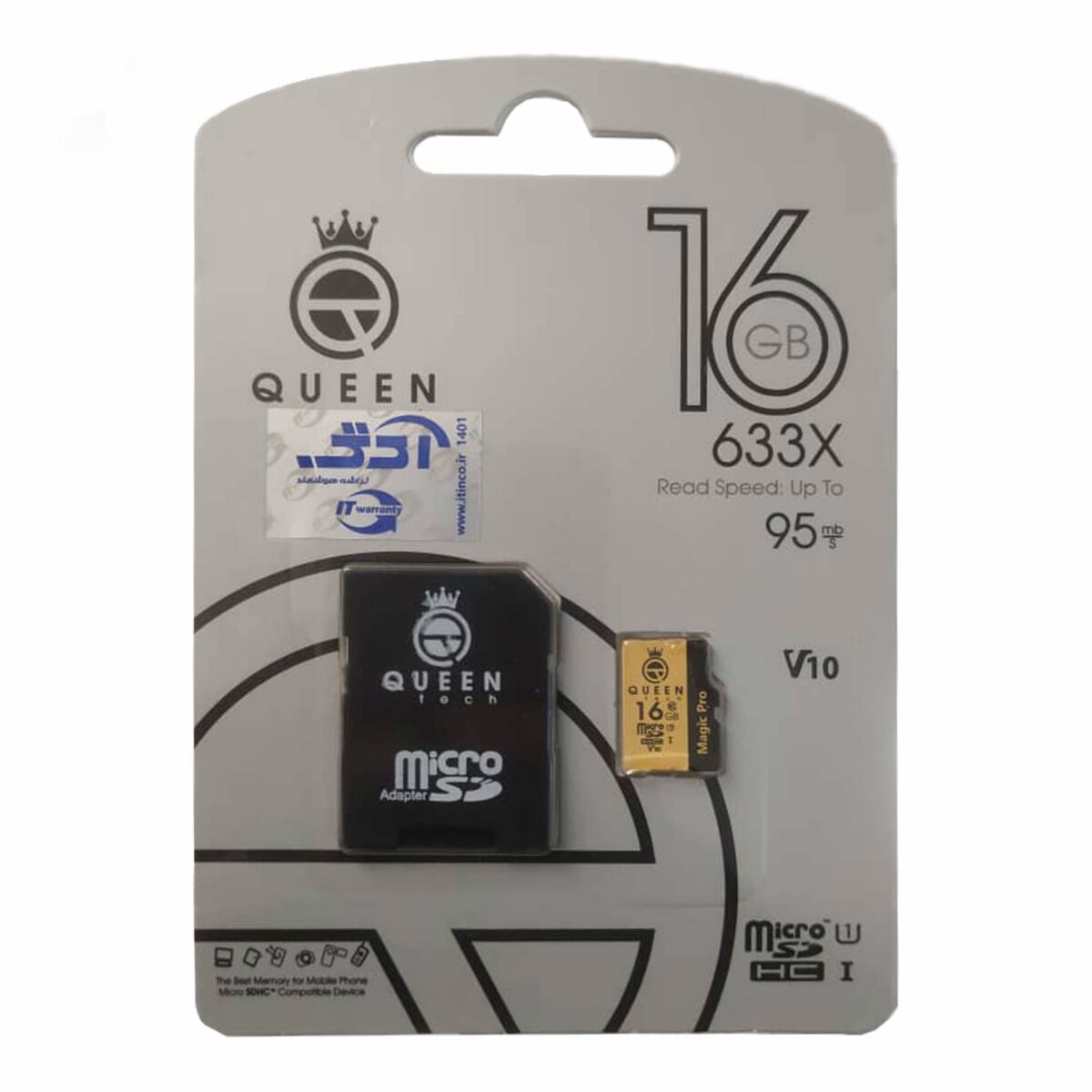رم میکرو کوئین تک مدل QUEEN TECH 633X 95MB 16G گارانتی مادام العمر