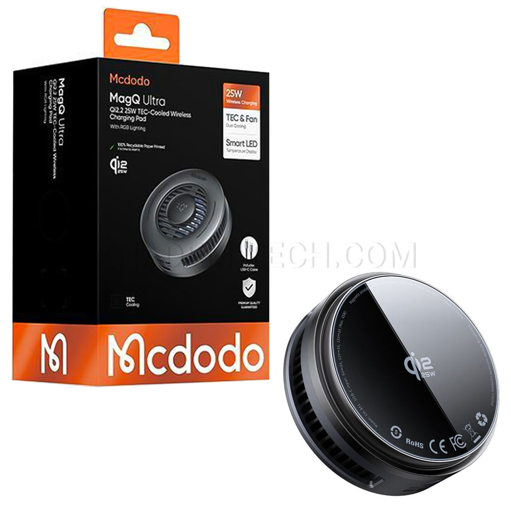 هولدر شارژر وایرلس و فن خنک کننده موبایل مکدودو مدل MCDODO CH-8410
