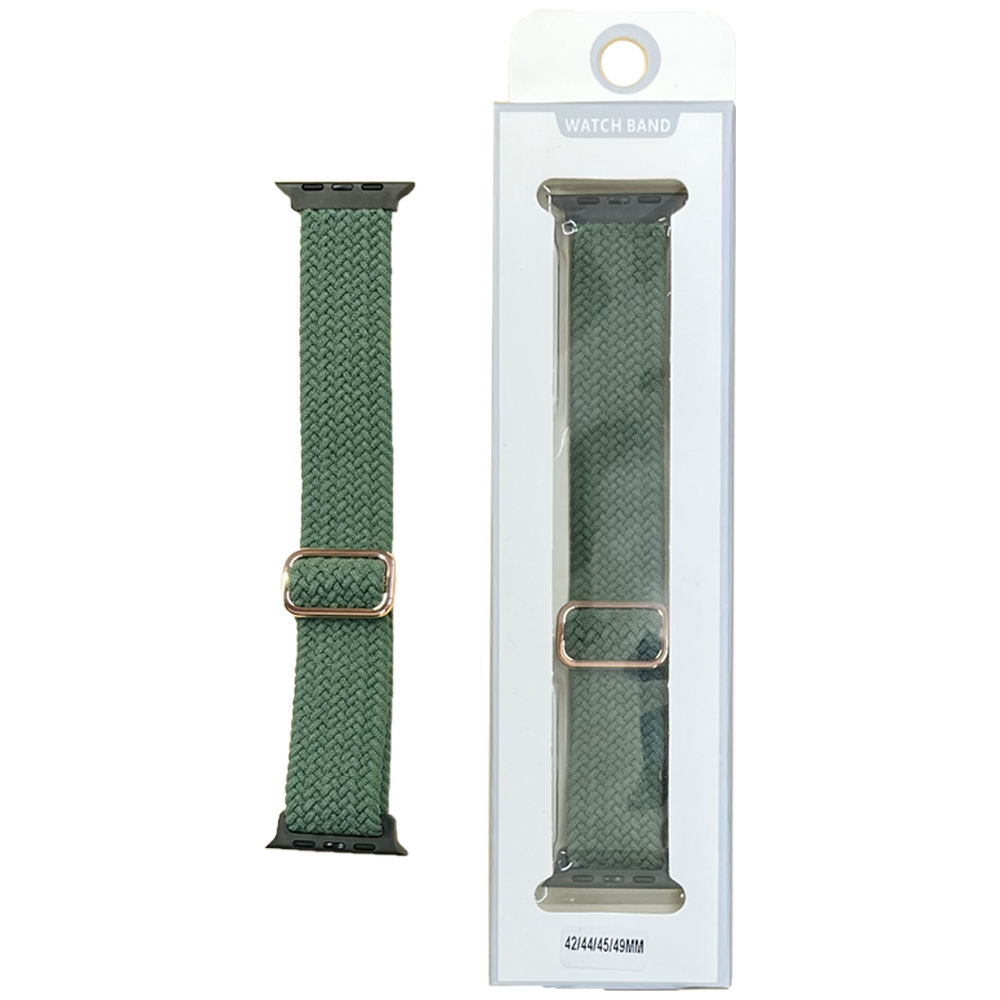 بند اپل واچ Braided Solo Loop 42mm/44mm/45mm/49mm یشمی