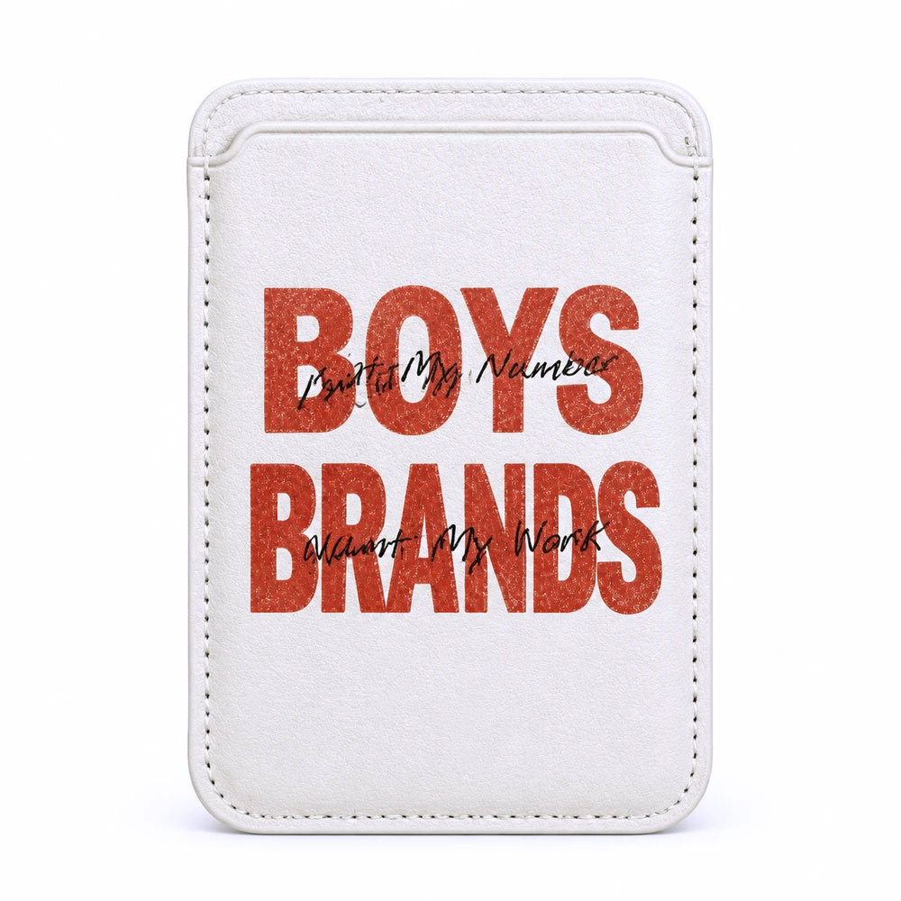 جا کارتی مگ سیف دار مدل WALLET MAGSAFE Boys Brands چرم سفید