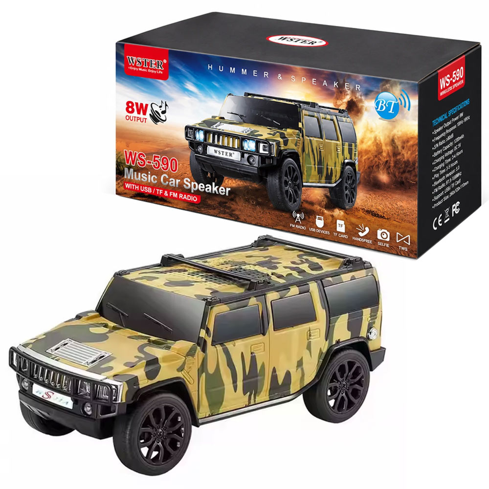 اسپیکر بلوتوثی پرتابل وستر مدل WSTER WS-590 فانتزی طرح ماشین چریکی